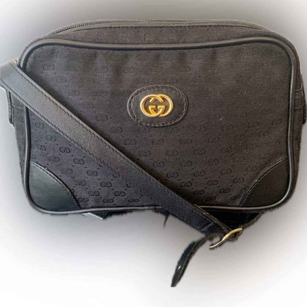 Authentic Black Classic Vintage GUCCI 70s Crossbody- amazing condition 🇮🇹❤️med - Picture 15 of 15